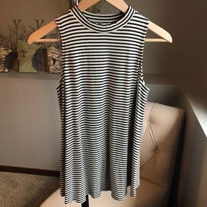 Love fire | black & white stripe tank tunic